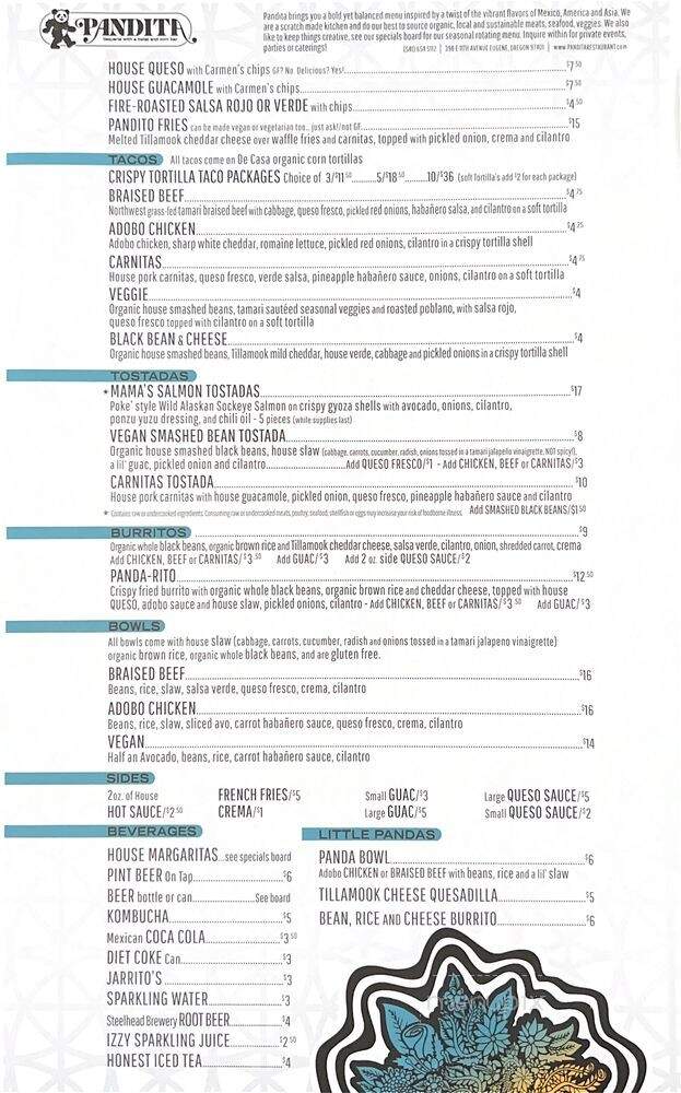 Pandita - Eugene, OR menu_pic