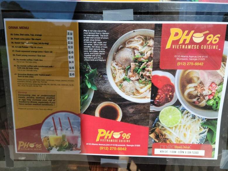 Pho 96 Vietnamese Cuisine - Brunswick, GA menu_pic