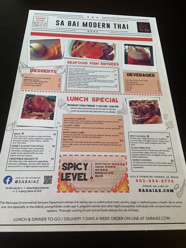 Sa Bai Fresh - Phoenix, AZ menu_pic