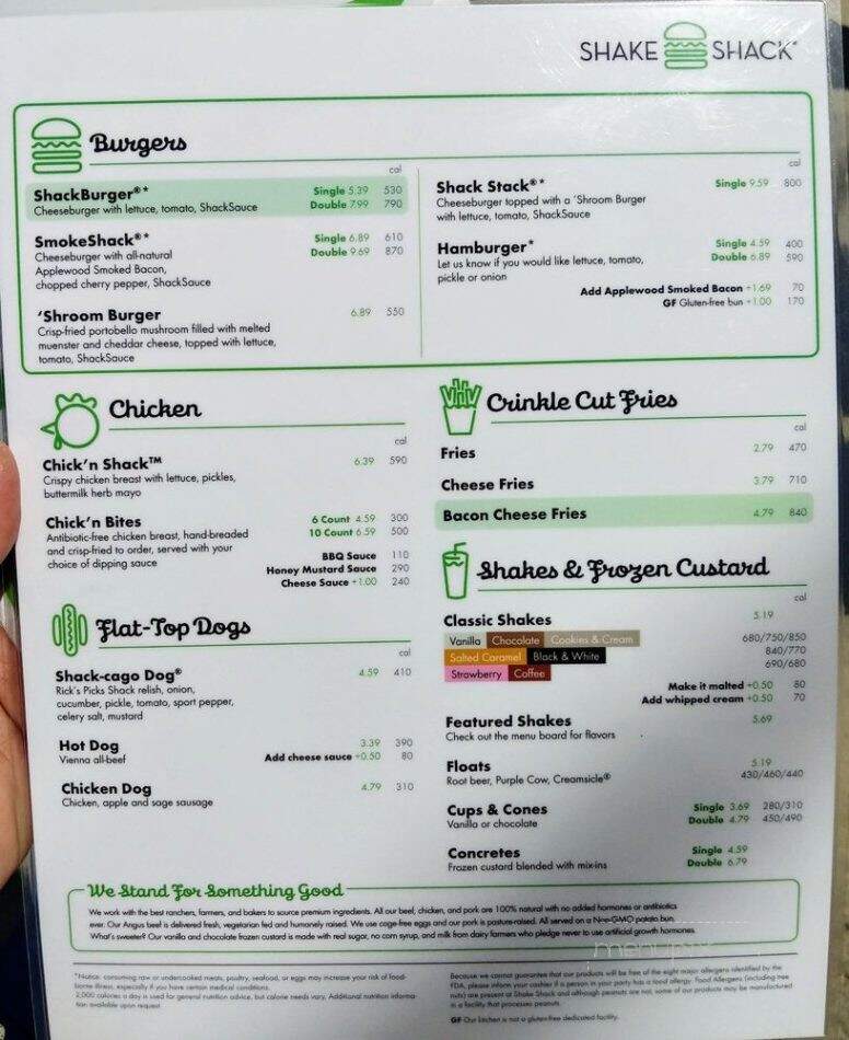 Shake Shack - Metairie, LA menu_pic