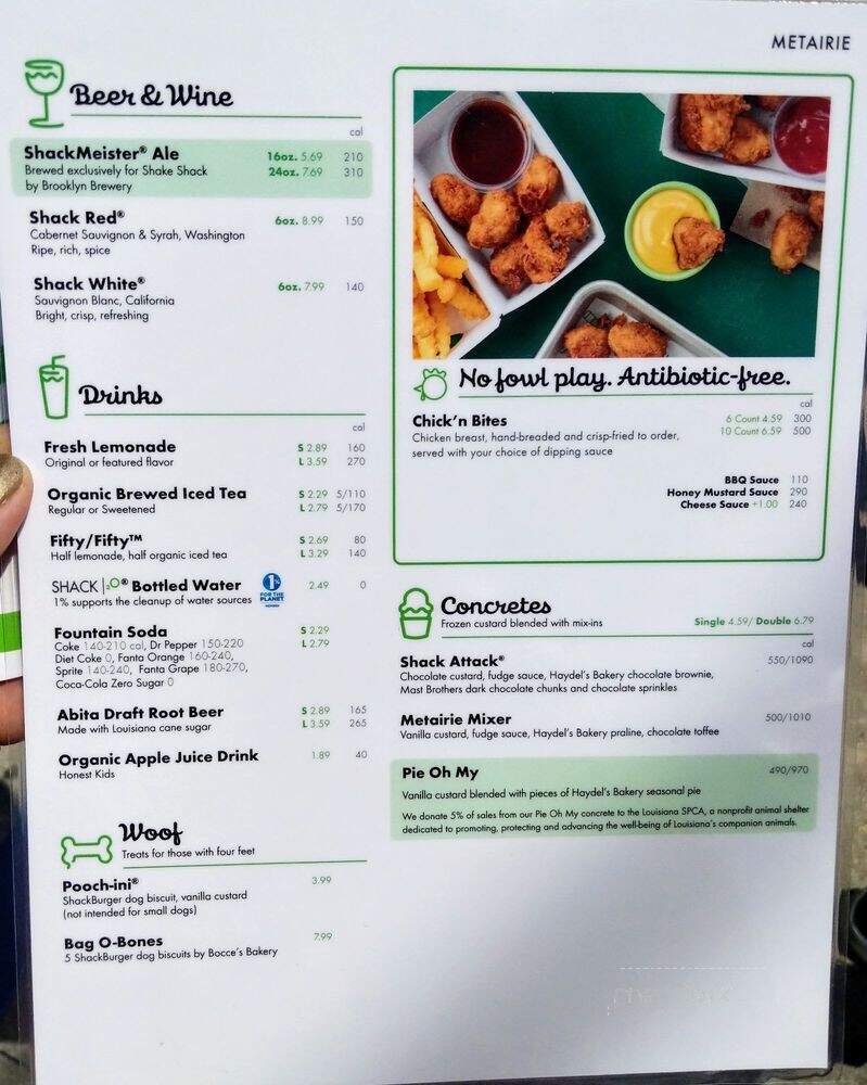 Shake Shack - Metairie, LA menu_pic