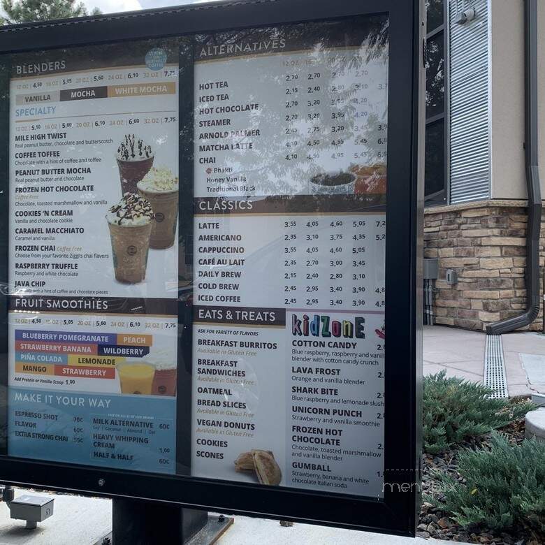 Ziggi's Coffee - Denver, CO menu_pic