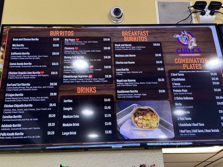 Chuy's Taqueria y Burritos - El Cajon, CA menu_pic