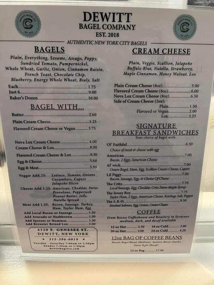 DeWitt Bagel Co - DeWitt, NY