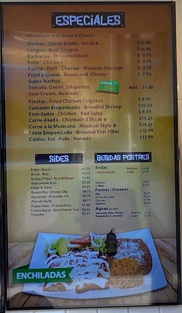 El Taco Veloz - Buford, GA menu_pic