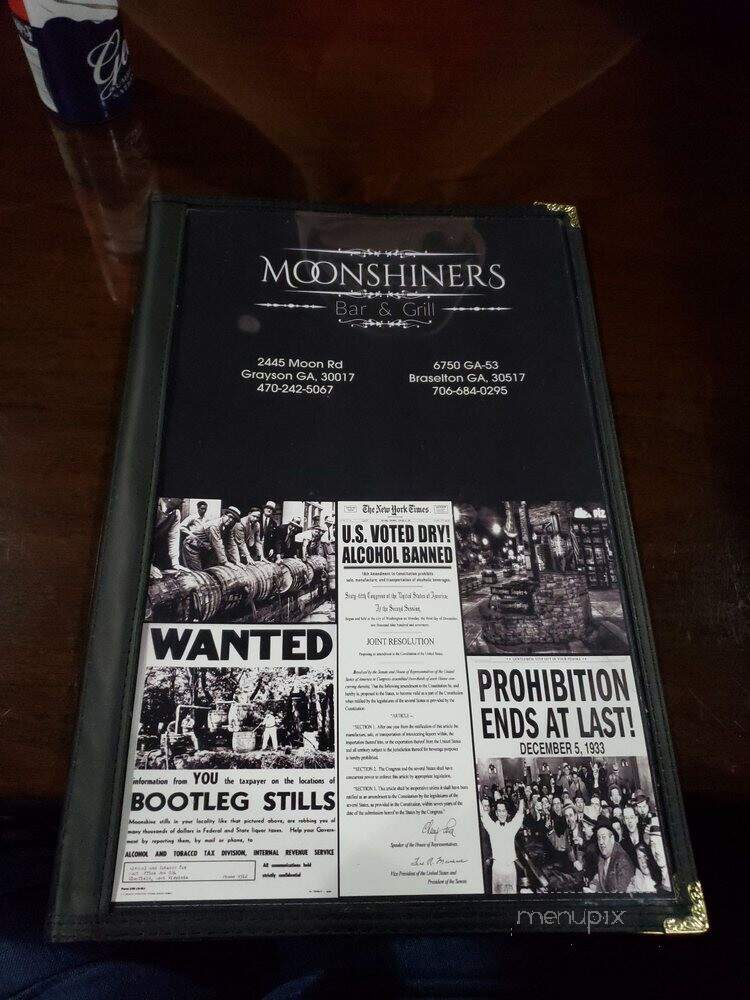 Moonshiners Bar & Grill - Braselton, GA menu_pic