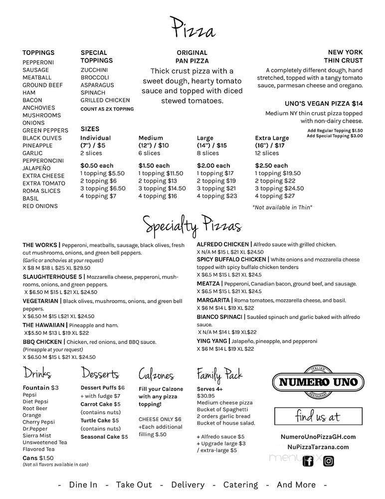 Numero Uno - Los Angeles, CA menu_pic