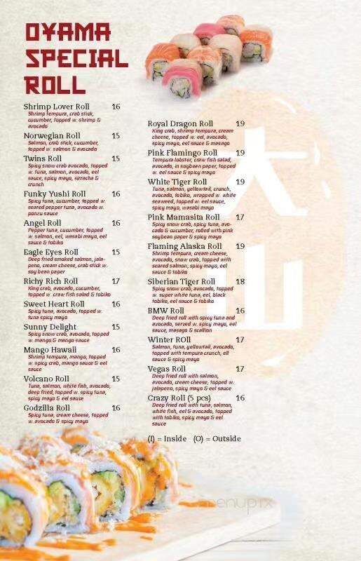 Oyama Sushi - Minneapolis, MN menu_pic
