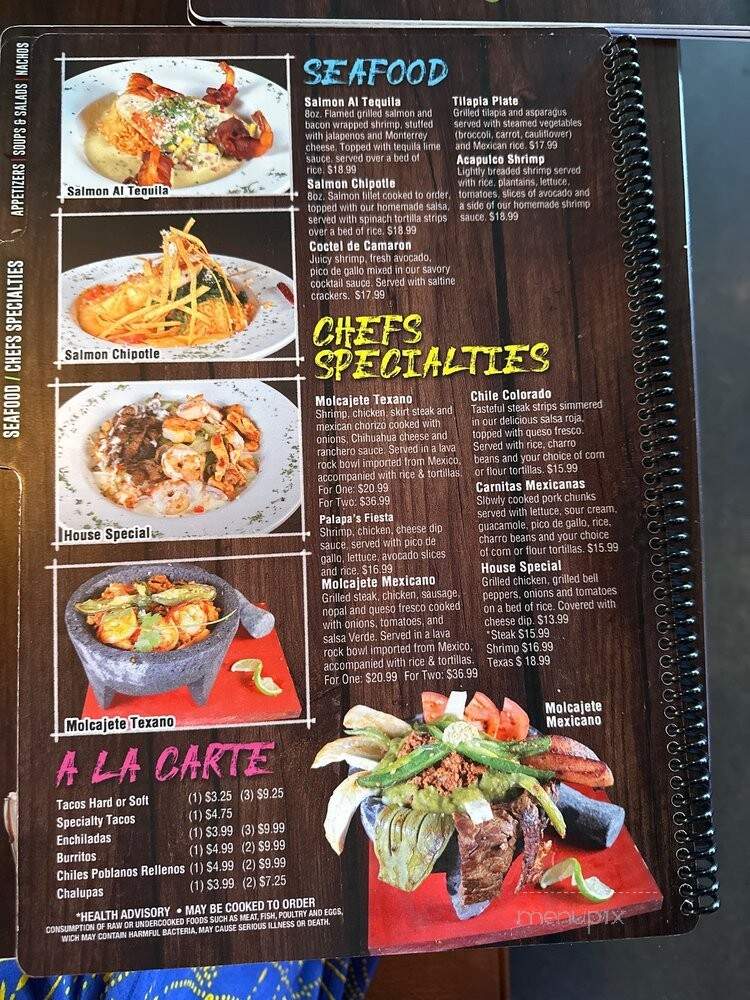 Palapas Bar And Grill - Cumming, GA menu_pic