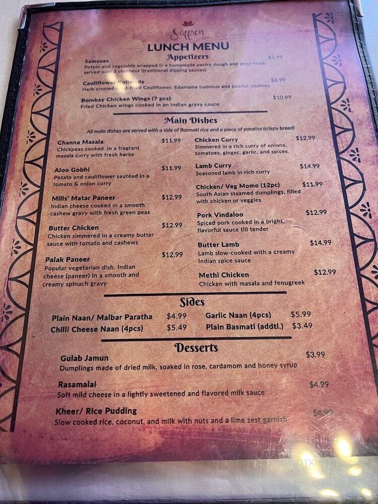 Saffron Twin Falls - Twin Falls, ID menu_pic