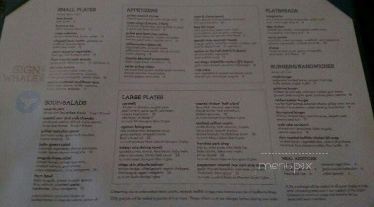 Sign of the Whale - San Diego, CA menu_pic
