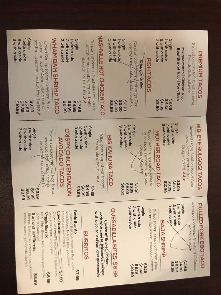 Route 66 Taco Company - Saint Robert, MO menu_pic