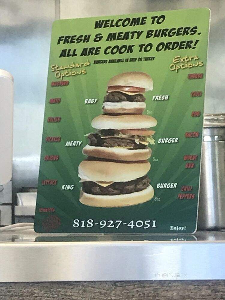 Fresh & Meaty Burgers - Studio City, CA menu_pic
