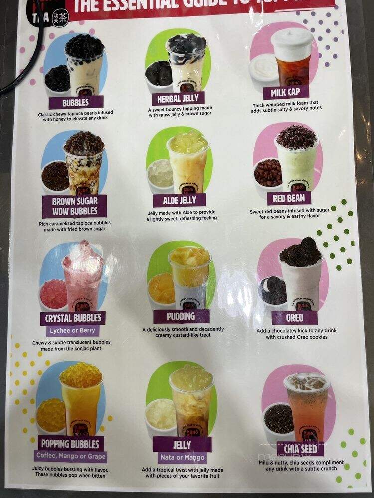 Kung Fu Tea - Brooklyn, NY menu_pic