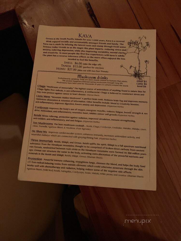 Nalu Kava Bar - Portland, OR menu_pic