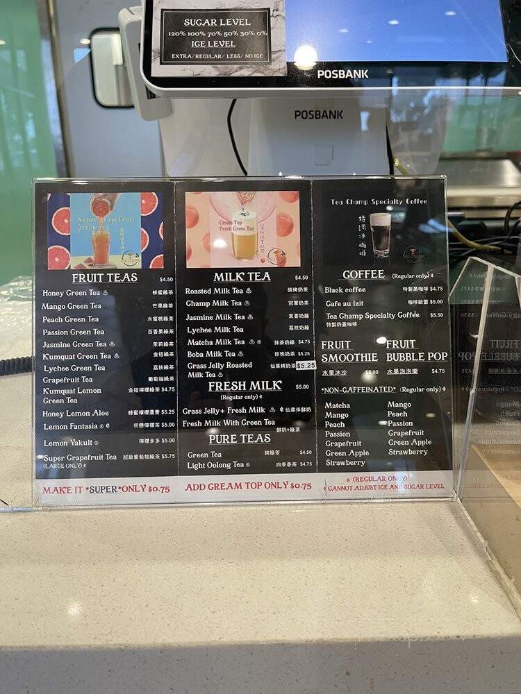 Tea Champ - Hacienda Heights, CA menu_pic