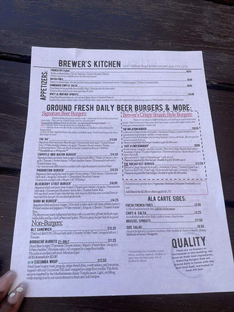 Brewer's Kitchen - Kansas City, MO menu_pic