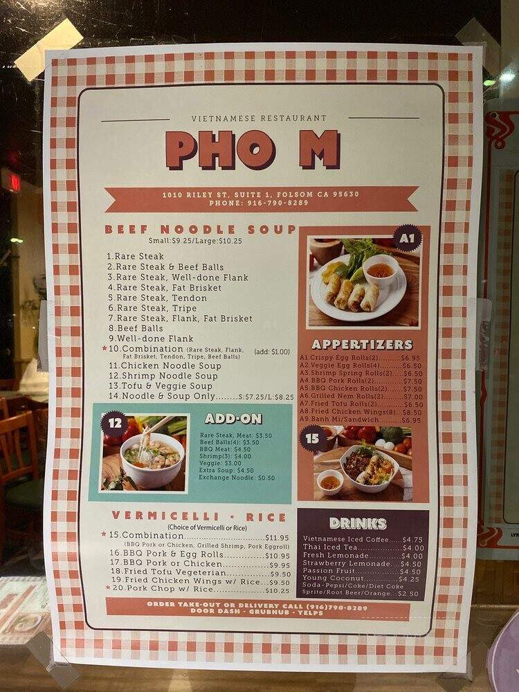 Pho M Restaurant - Folsom, CA menu_pic