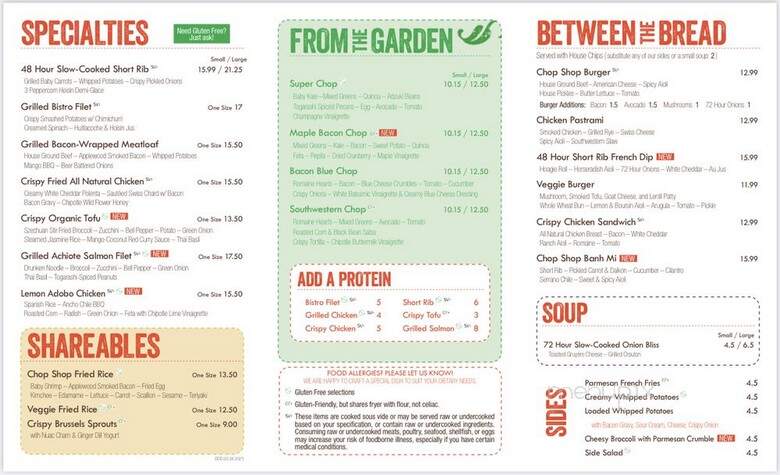 Chop Shop Casual Urban Eatery SoBo - Englewood, CO menu_pic