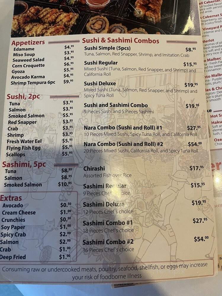 Nara Thai Dining - Cypress, TX menu_pic