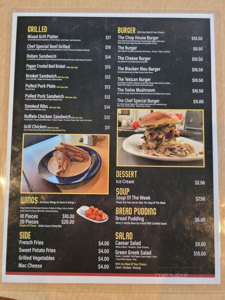 The Original Chop House Burger - Arlington, TX menu_pic