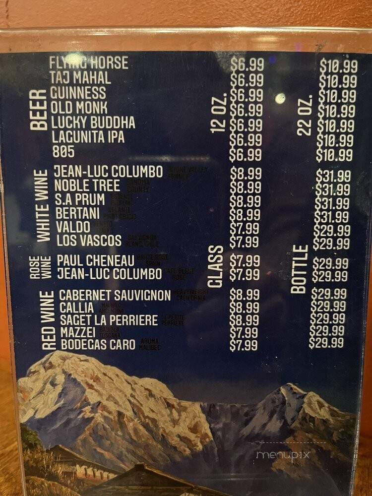 Taras Himalayan Cuisine - Santa Monica, CA menu_pic