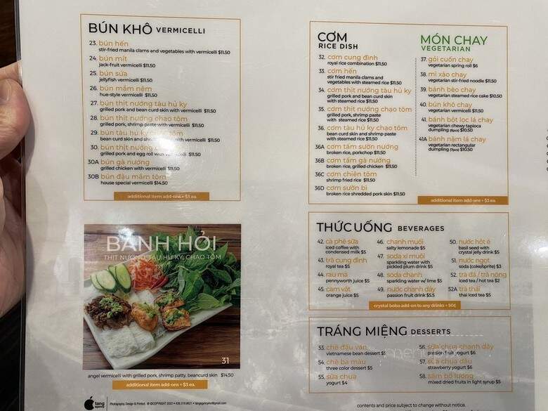 5 Stars Hue Restaurant - El Monte, CA menu_pic