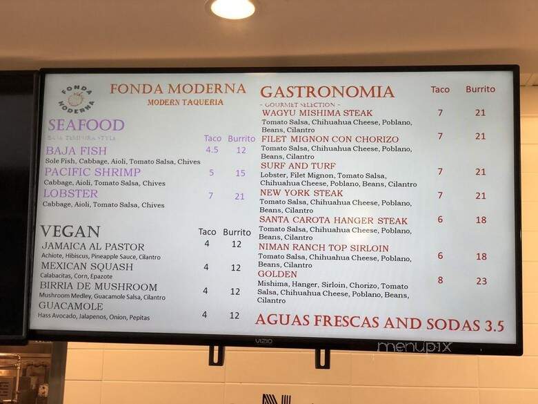 Fonda Moderna - Tustin, CA menu_pic
