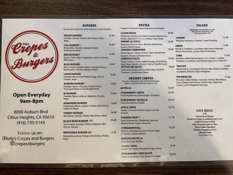 Crepes & Burgers - Fair Oaks, CA menu_pic