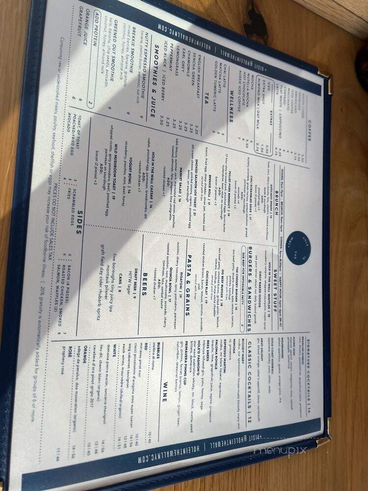 Hole in the Wall Murray Hill - New York, NY menu_pic