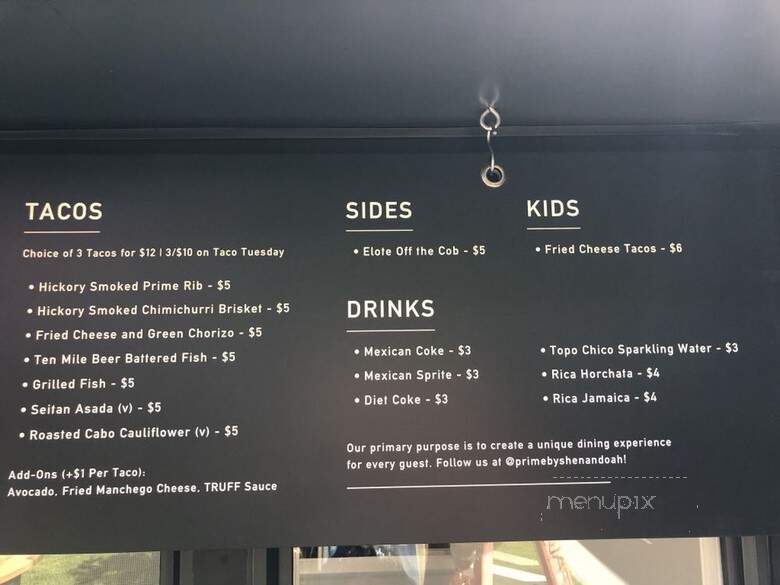 Prime Tacos At Steelcraft - Bellflower, CA menu_pic