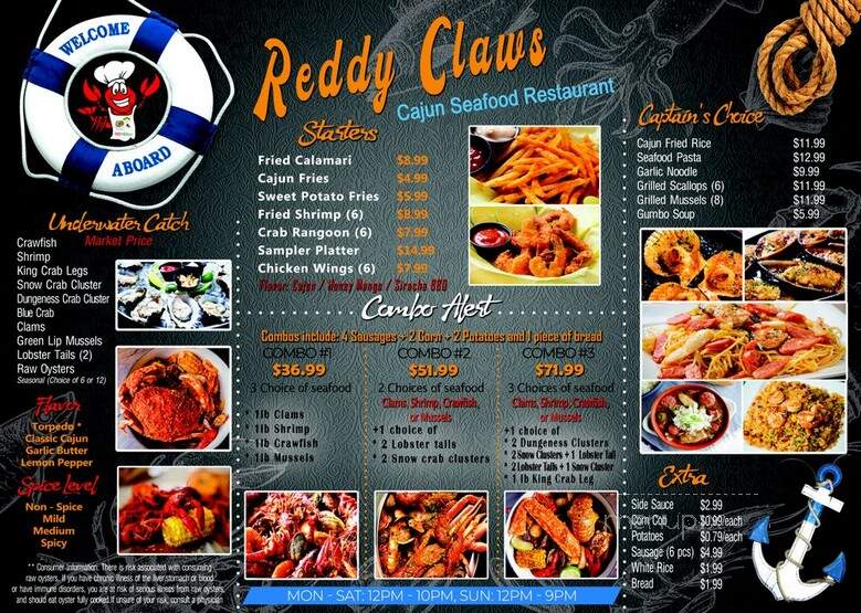 Reddy Claws - Lakewood, CO menu_pic