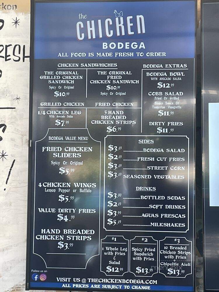 The Chicken Bodega - Whittier, CA menu_pic