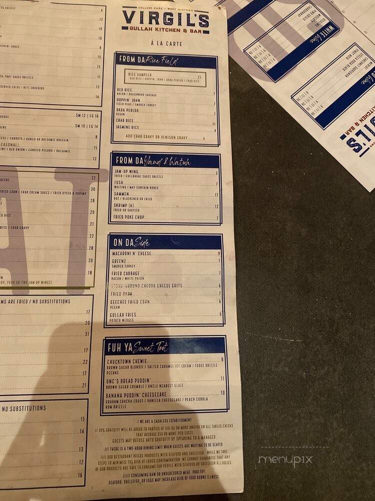 Virgils Gullah Kitchen & Bar - College Park, GA menu_pic