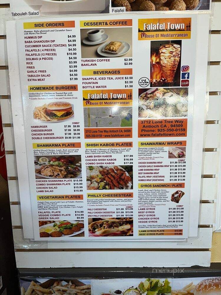 Falafel Town - Antioch, CA menu_pic