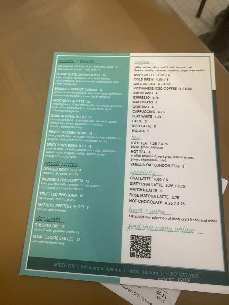 Blank Slate - New York, NY menu_pic