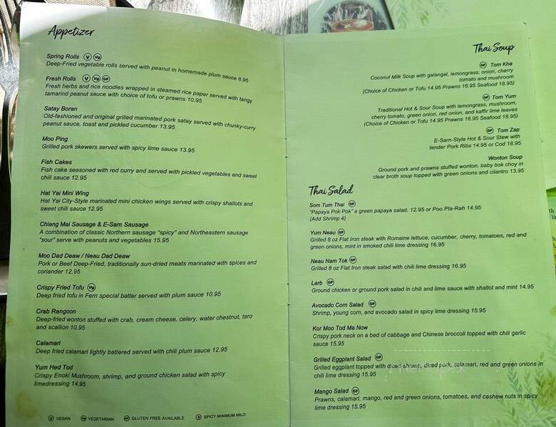 Fern Thai on Main - Bellevue, WA menu_pic