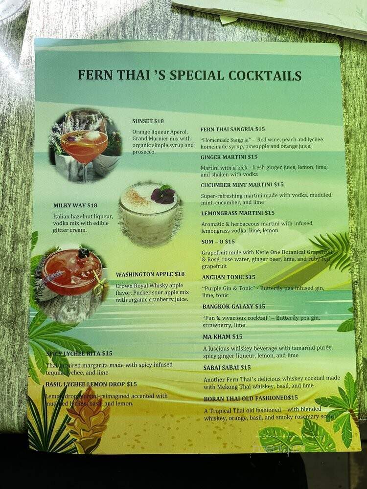 Fern Thai on Main - Bellevue, WA menu_pic