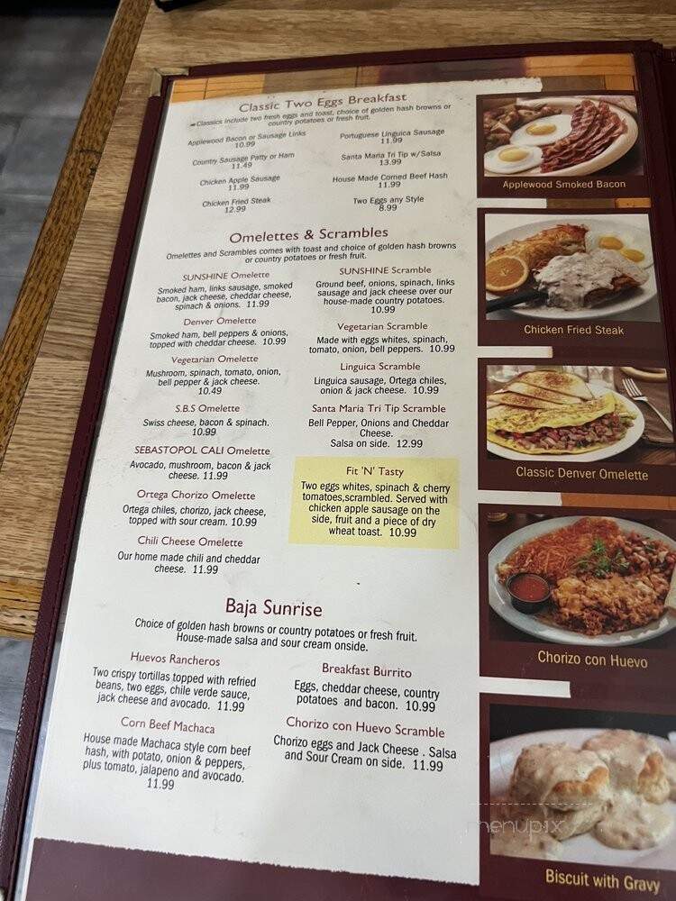Sebastopol Sunshine Cafe - Sebastopol, CA menu_pic