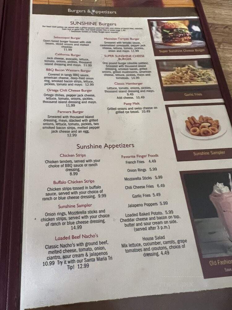 Sebastopol Sunshine Cafe - Sebastopol, CA menu_pic