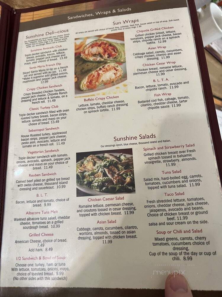 Sebastopol Sunshine Cafe - Sebastopol, CA menu_pic