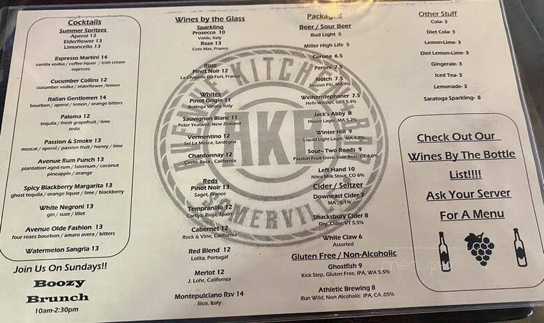 Avenue Kitchen + Bar - Somerville, MA menu_pic