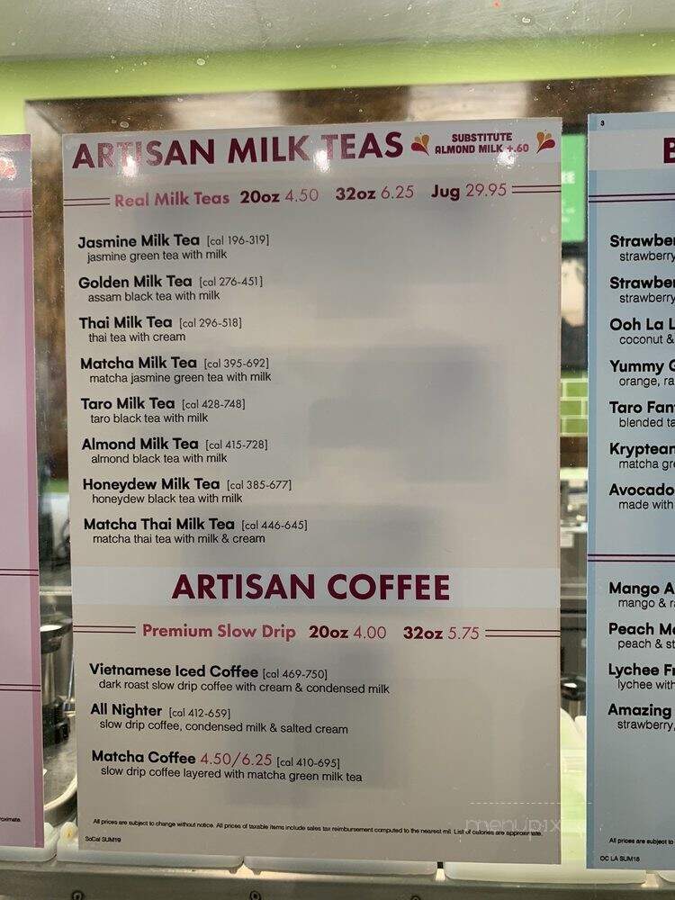 Tastea - Riverside, CA menu_pic