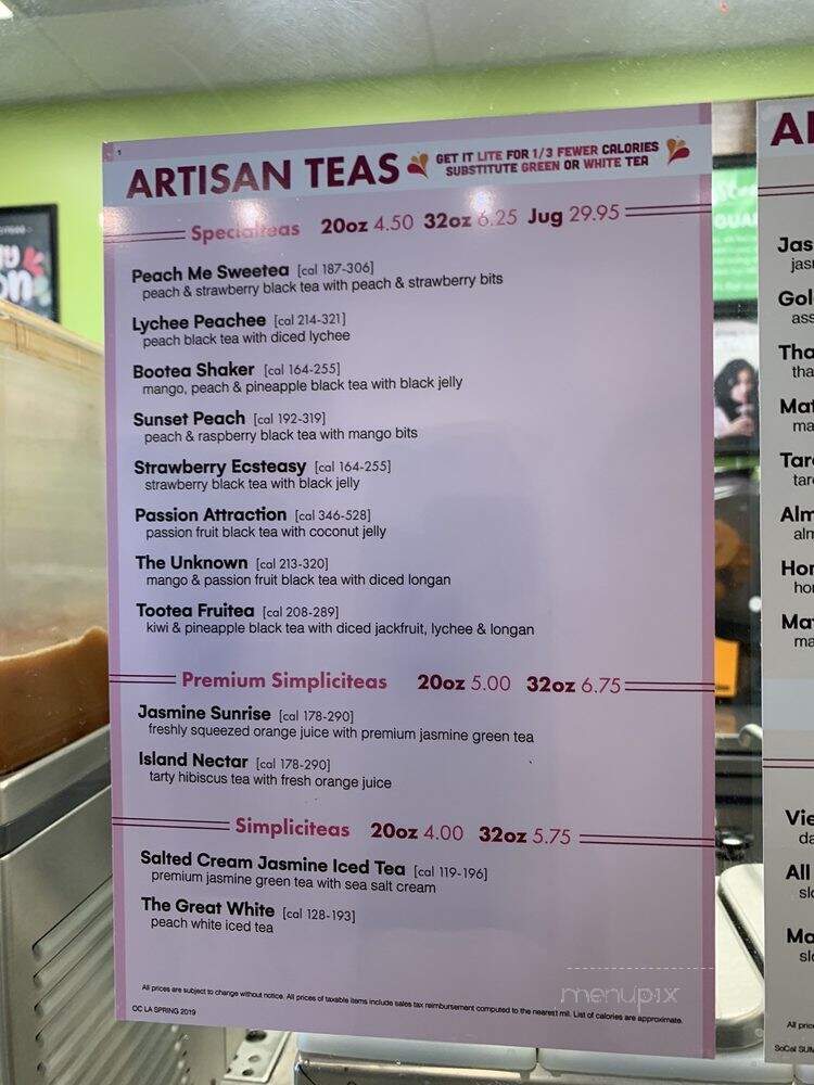 Tastea - Riverside, CA menu_pic