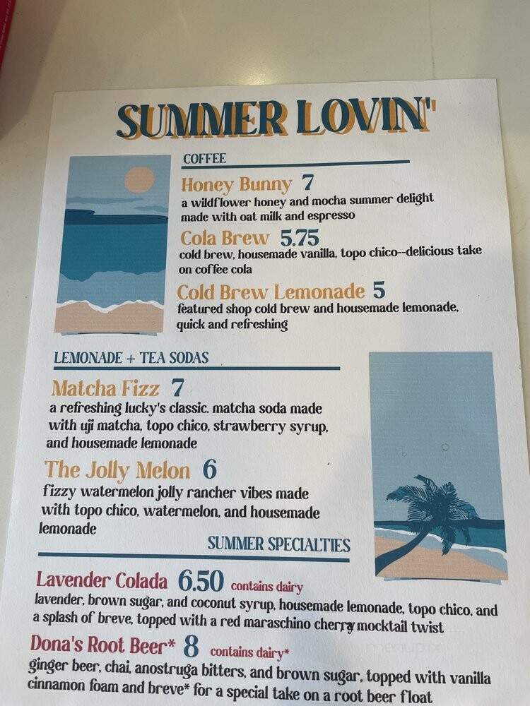 Lucky's Coffee Roasters - Upland, CA menu_pic