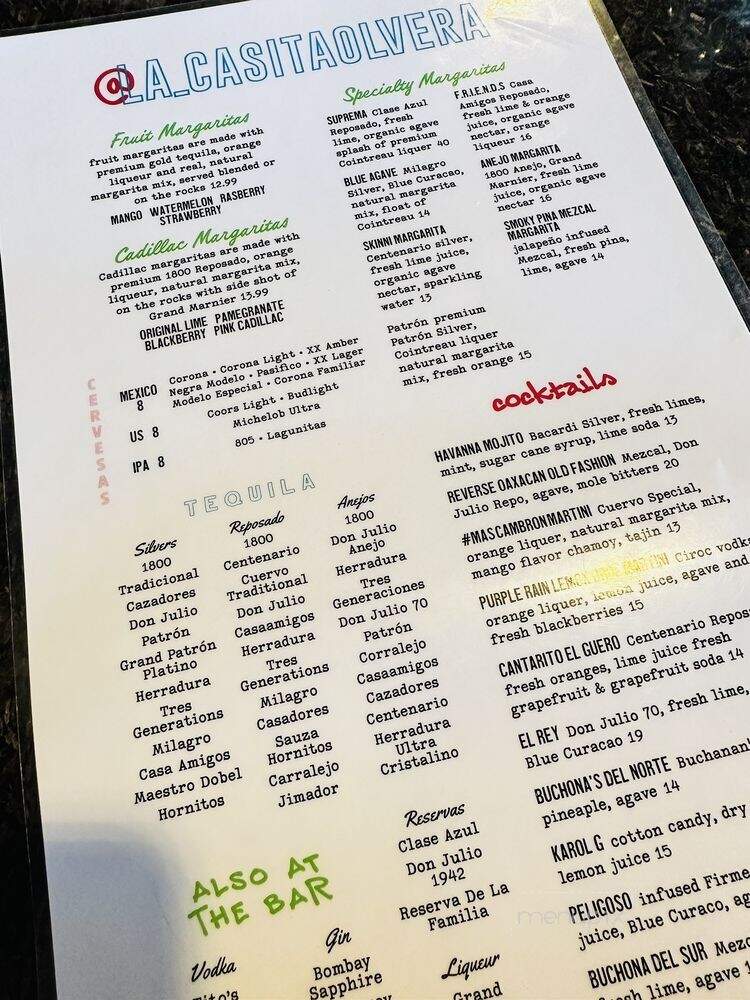 La Casita Olvera - Lake Forest, CA menu_pic