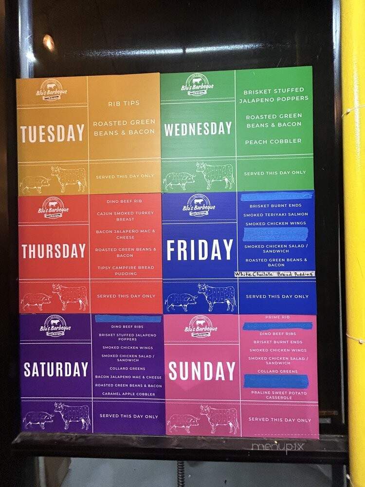 Blu's Barbeque - Dallas, TX menu_pic