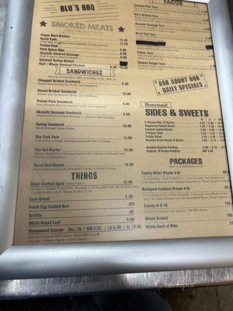 Blu's Barbeque - Dallas, TX menu_pic