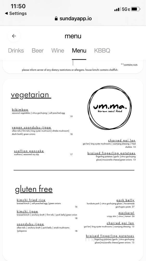 Um.Ma - San Francisco, CA menu_pic