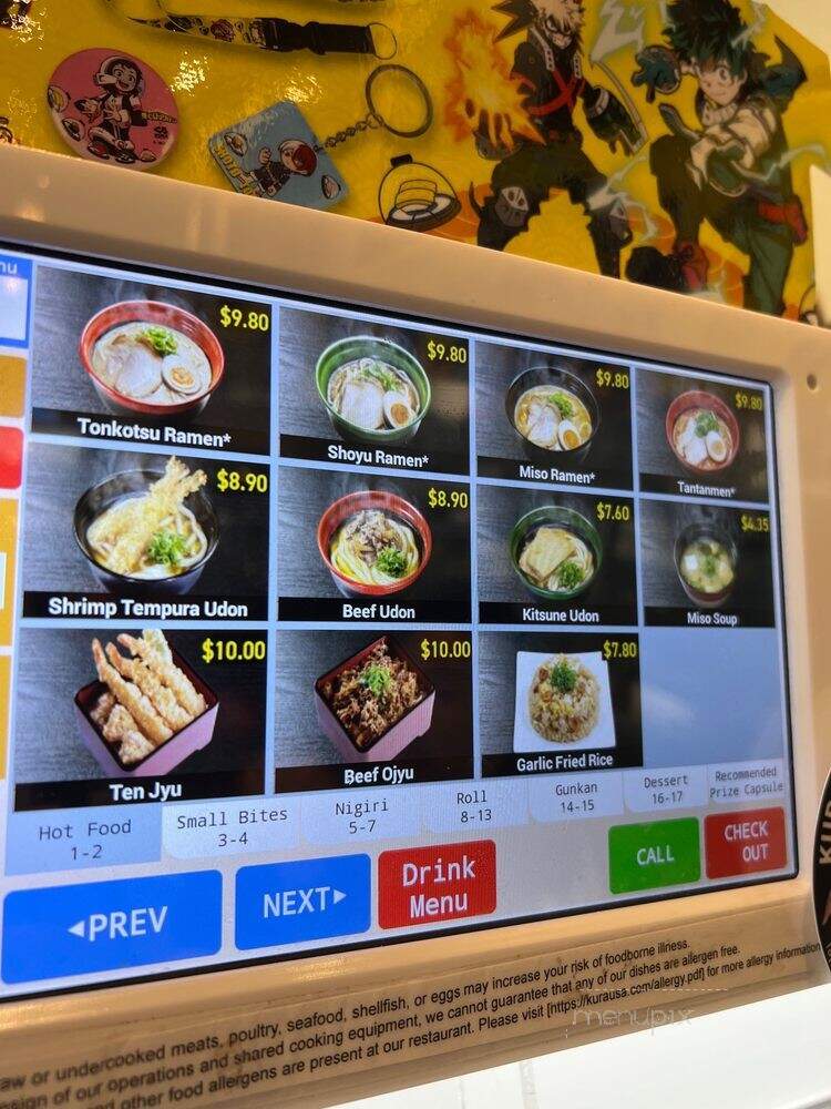 Kura Revolving Sushi Bar - Las Vegas, NV menu_pic